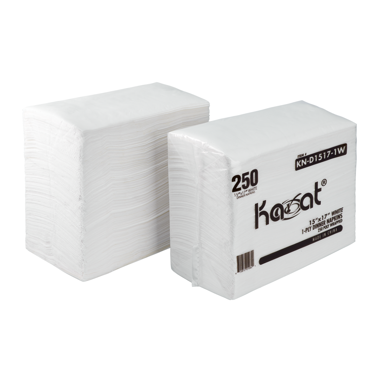 Wholesale 15"x17" 1 Ply Dinner Napkins White - 3,000 ct