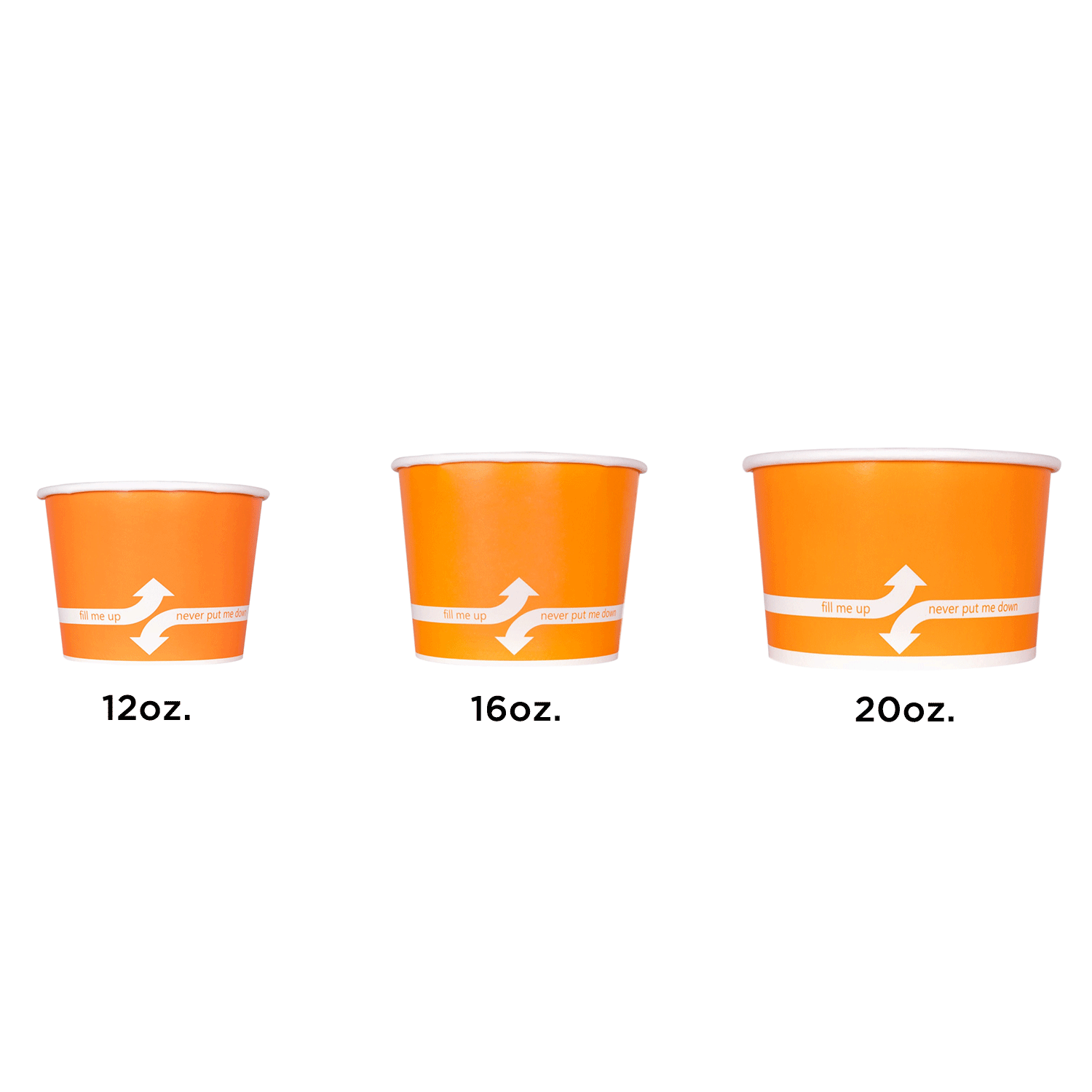 Wholesale 20oz Food Containers - Orange 127mm - 600 ct