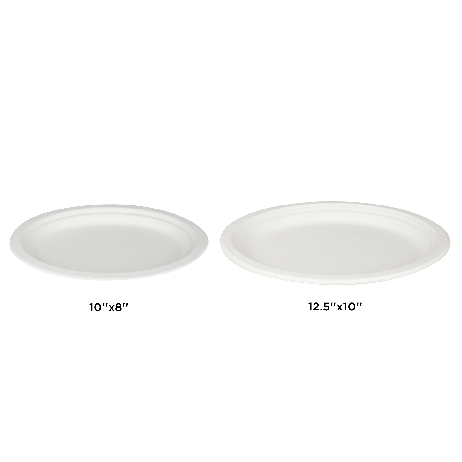 Wholesale 10''x8'' Compostable Bagasse Oval Plates - 500 ct