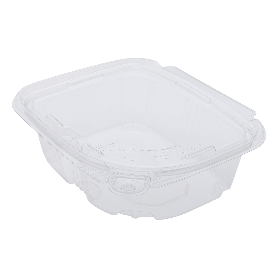 Wholesale 12oz PET Plastic Tamper Resistant Hinged Deli Container with Lid - 200 ct