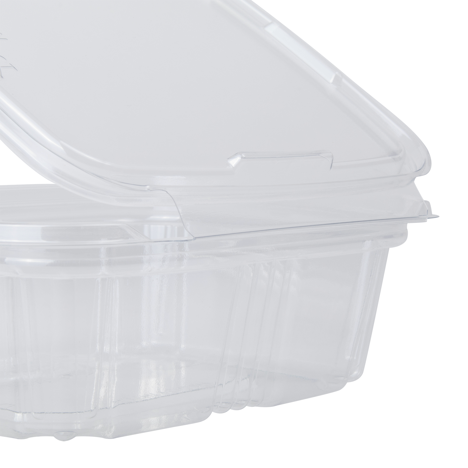 Wholesale 12oz PET Plastic Tamper Resistant Hinged Deli Container with Lid - 200 ct