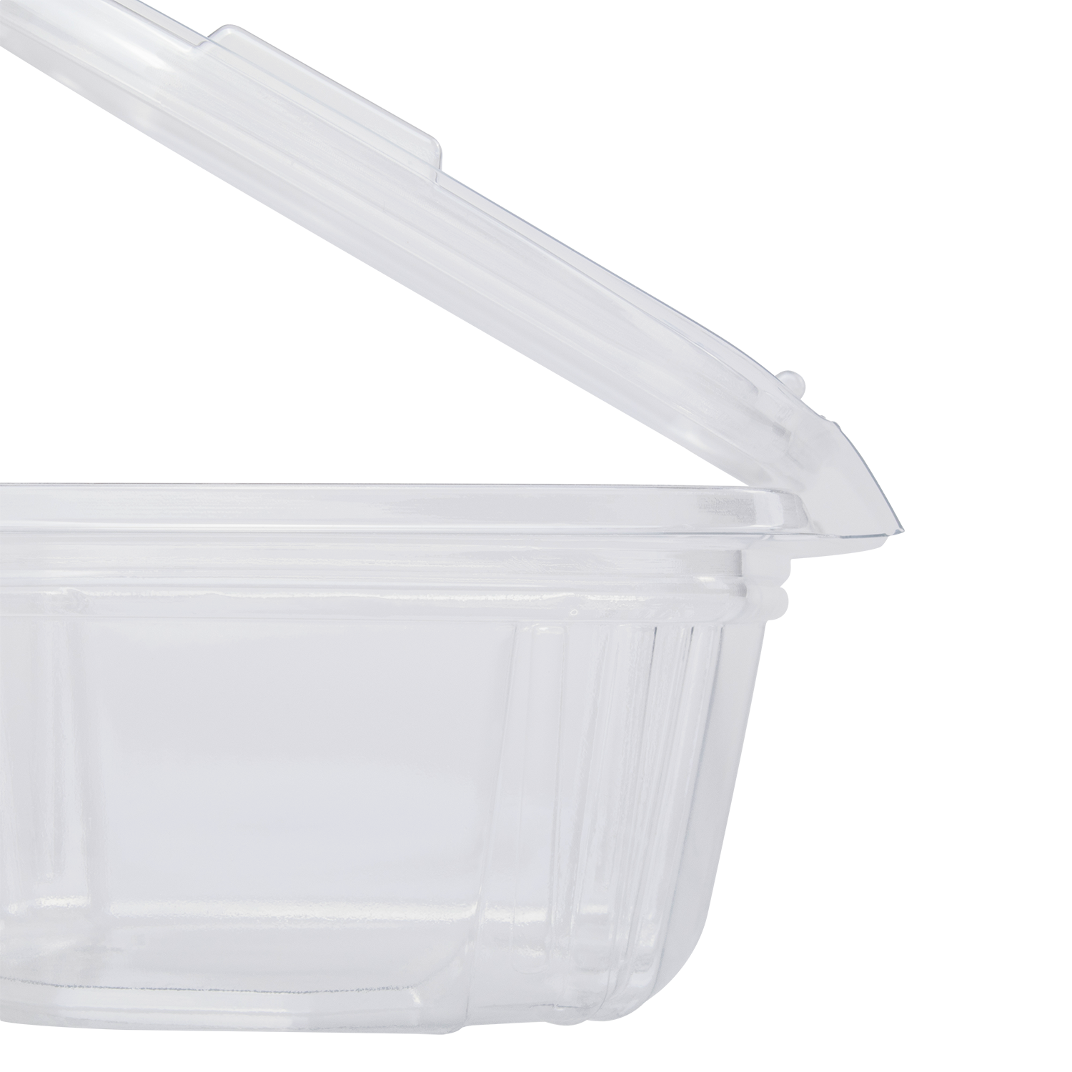 Wholesale 12oz PET Plastic Tamper Resistant Hinged Deli Container with Lid - 200 ct