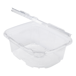 Wholesale 16oz PET Plastic Tamper Resistant Hinged Deli Container with Lid - 200 ct