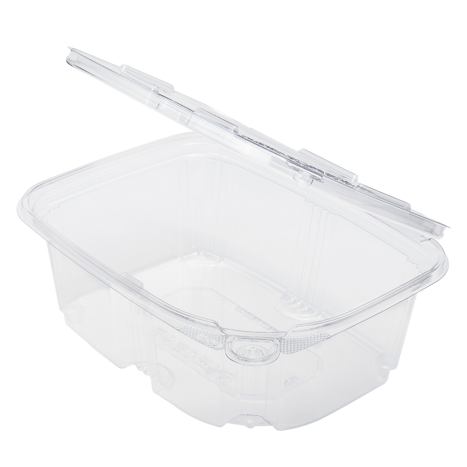 Wholesale 32oz PET Plastic Tamper Resistant Hinged Deli Container with Lid - 200ct