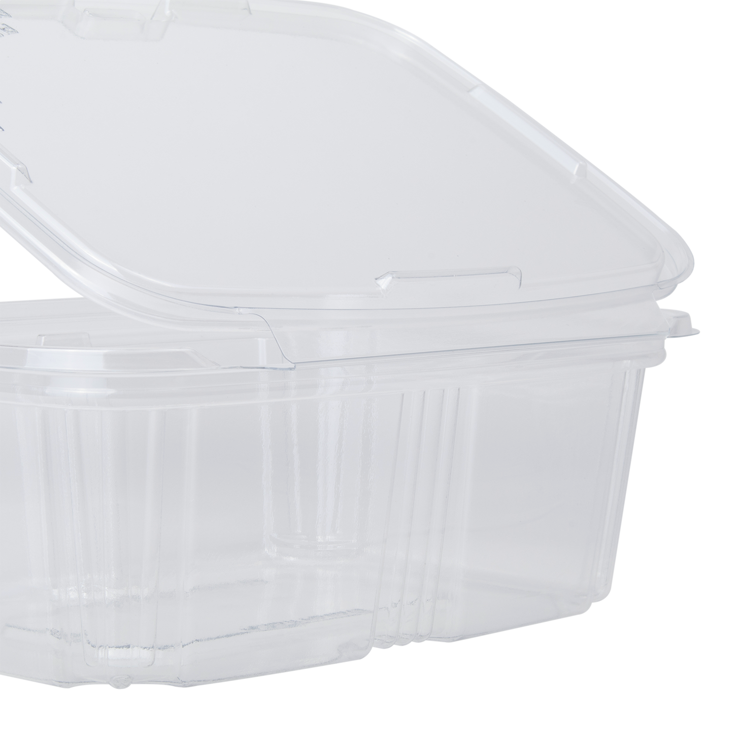 Wholesale 32oz PET Plastic Tamper Resistant Hinged Deli Container with Lid - 200ct