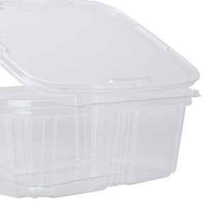 Wholesale 32oz PET Plastic Tamper Resistant Hinged Deli Container with Lid - 200ct