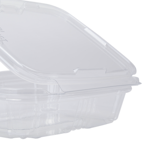 Wholesale 8oz PET Plastic Tamper Resistant Hinged Deli Container with Lid - 200 ct