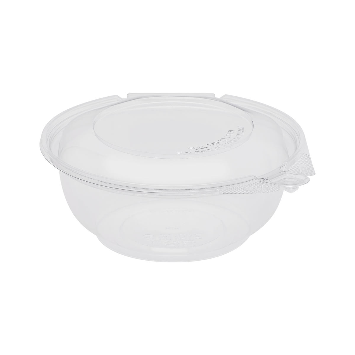 Wholesale 24oz PET Plastic Tamper Resistant Hinged Salad Bowl with Dome Lid - 240 sets