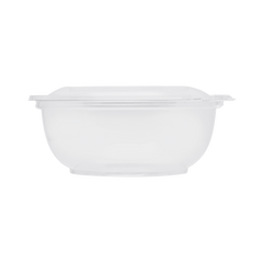 Wholesale 24oz PET Plastic Tamper Resistant Hinged Salad Bowl with Dome Lid - 240 sets