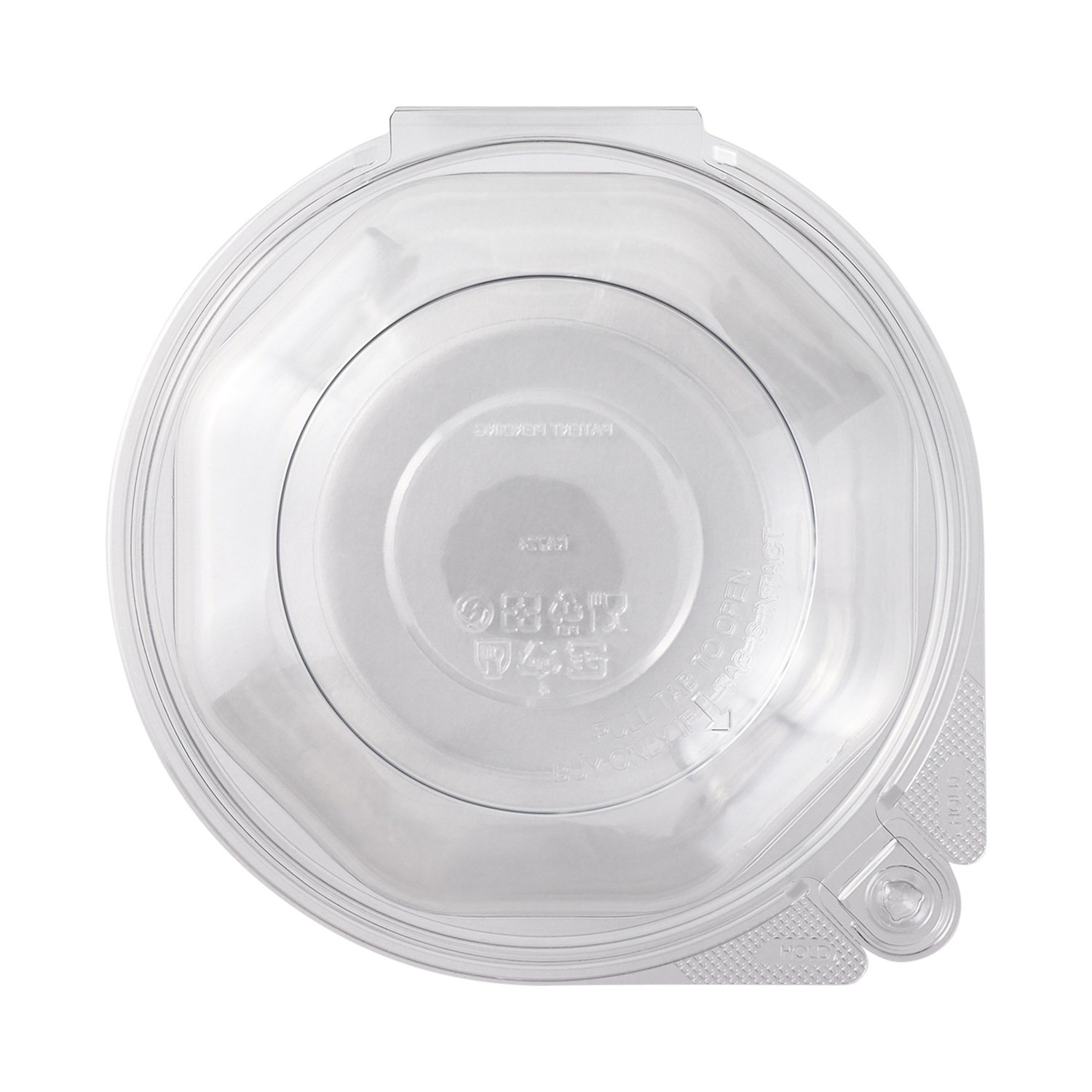 Wholesale 24oz PET Plastic Tamper Resistant Hinged Salad Bowl with Dome Lid - 240 sets