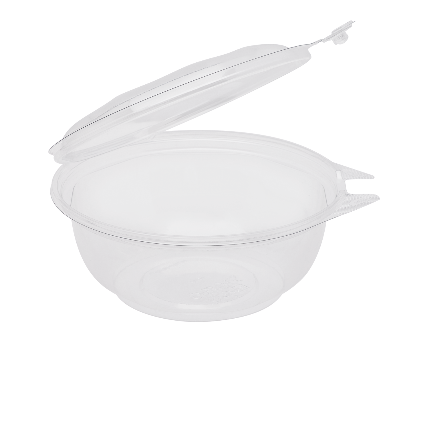 Wholesale 24oz PET Plastic Tamper Resistant Hinged Salad Bowl with Dome Lid - 240 sets