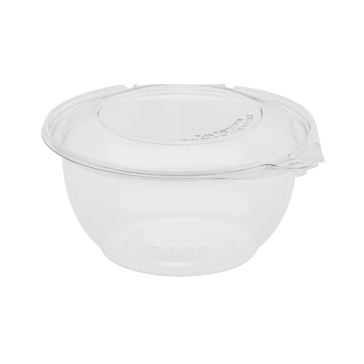 Wholesale 32oz PET Plastic Tamper Resistant Hinged Salad Bowl with Dome Lid - 240 sets