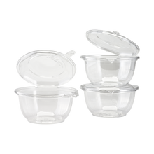 Load image into Gallery viewer, Wholesale 32oz PET Plastic Tamper Resistant Hinged Salad Bowl with Dome Lid - 240 sets
