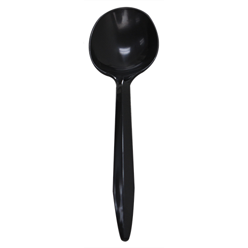 Wholesale PP Plastic Medium Weight Soup Spoons Bulk Box Black - 1,000 ct