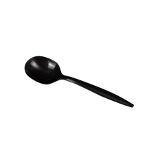 Load image into Gallery viewer, Wholesale PP Plastic Medium Weight Soup Spoons Bulk Box Black - 1,000 ct
