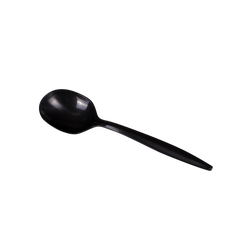 Wholesale PP Plastic Medium Weight Soup Spoons Bulk Box Black - 1,000 ct