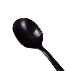 Wholesale PP Plastic Medium Weight Soup Spoons Bulk Box Black - 1,000 ct