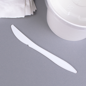 Wholesale PP Plastic Plastic Medium Weight Knives White - 1,000 ct