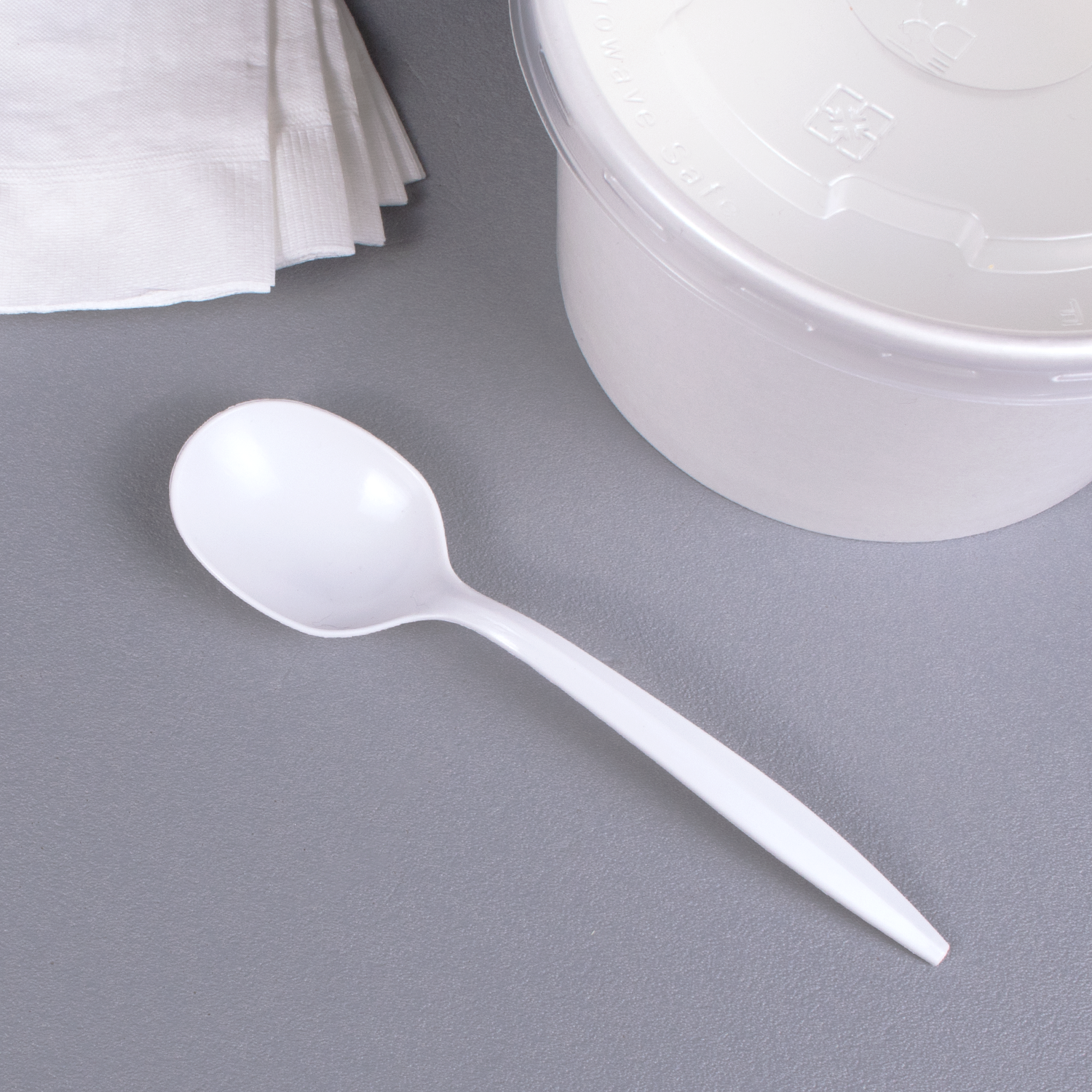 Wholesale PP Plastic Medium Weight Soup Spoons White - 1,000 ct