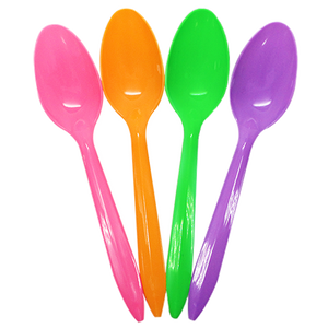 Wholesale Plastic Medium Weight Tea Spoons - Rainbow - 1,000 ct