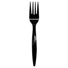 Load image into Gallery viewer, Wholesale PP Plastic Medium-Heavy Weight Forks Bulk Box Black - 1,000 ct
