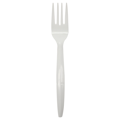 Wholesale PP Plastic Medium-Heavy Weight Forks Bulk Box White - 1,000 ct