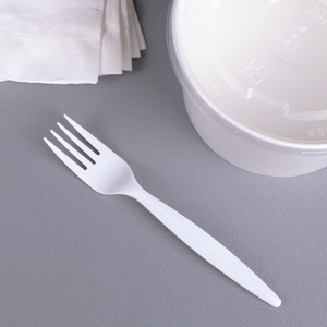 Wholesale PP Plastic Medium-Heavy Weight Forks Bulk Box White - 1,000 ct