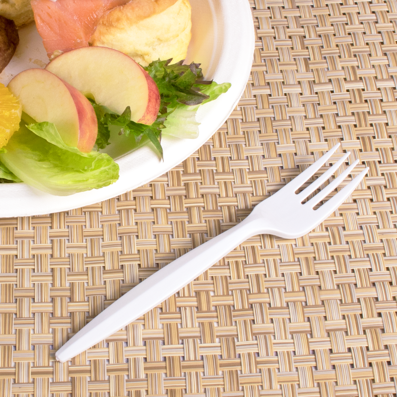 Wholesale PP Plastic Medium-Heavy Weight Forks Bulk Box White - 1,000 ct