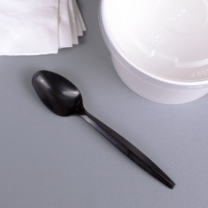 Wholesale PP Plastic Medium Heavy Weight Tea Spoons Bulk Box Black - 1,000 ct