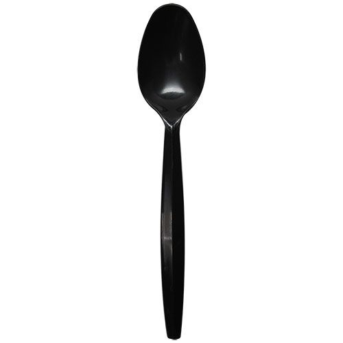 Wholesale PP Plastic Medium Heavy Weight Tea Spoons Bulk Box Black - 1,000 ct