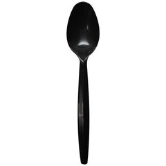 Wholesale PP Plastic Medium Heavy Weight Tea Spoons Bulk Box Black - 1,000 ct