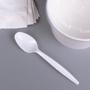 Wholesale PP Plastic Medium-Heavy Weight Tea Spoons Bulk Box White - 1,000 ct