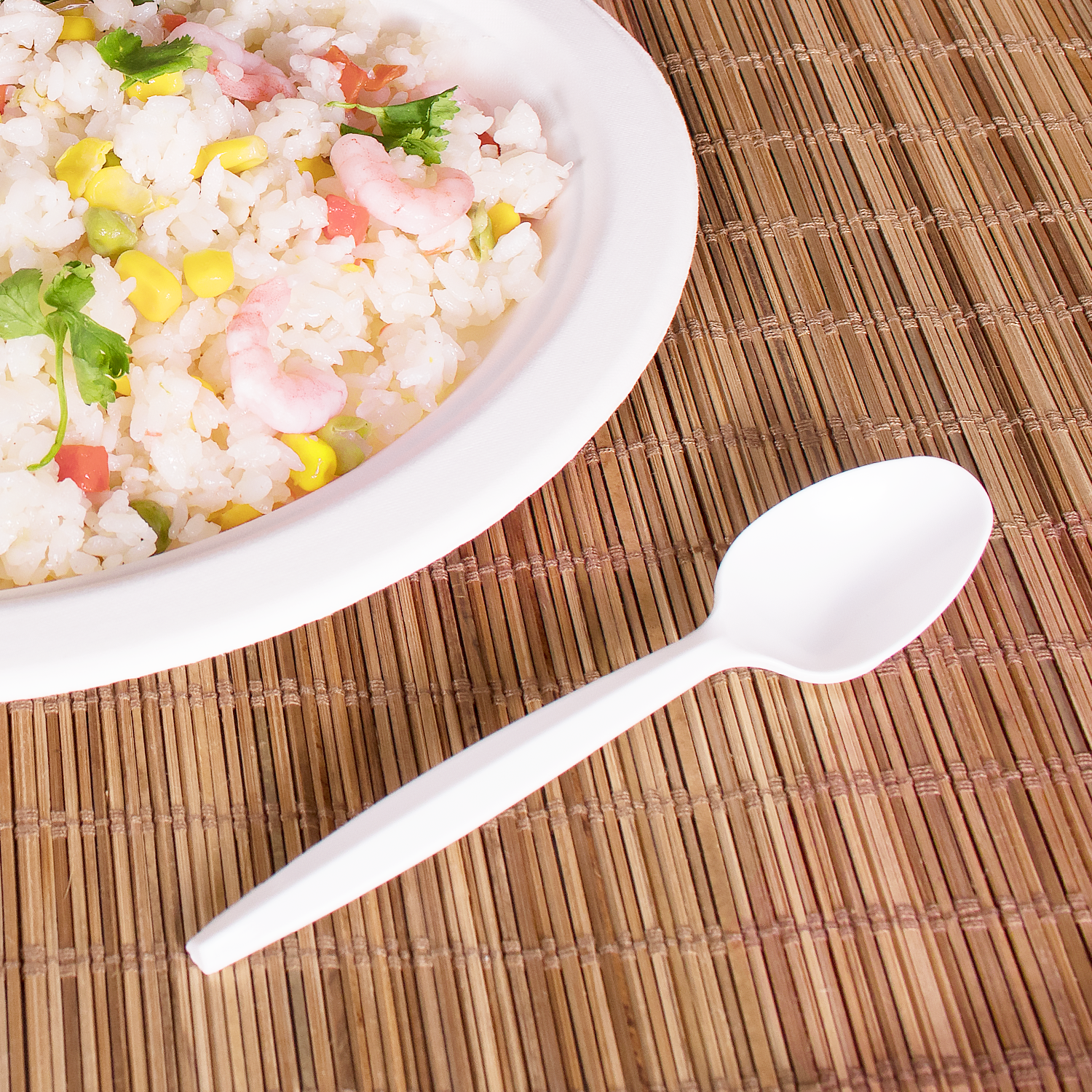 Wholesale PP Plastic Medium-Heavy Weight Tea Spoons Bulk Box White - 1,000 ct