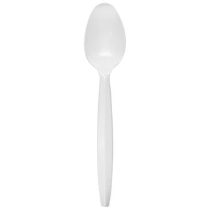Wholesale PP Plastic Medium-Heavy Weight Tea Spoons Bulk Box White - 1,000 ct