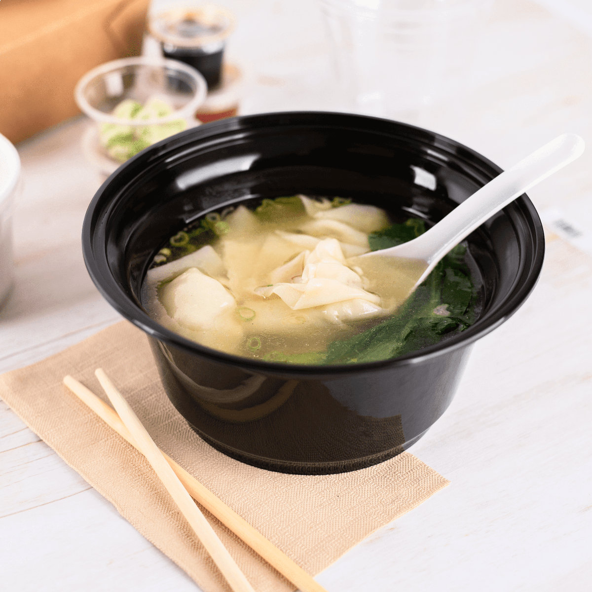 Wholesale Med-Heavy Weight Asian Soup Spoon White -1,000 ct