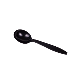 Wholesale PS Plastic Extra Heavy Weight Soup Spoons Black - 1,000 ct