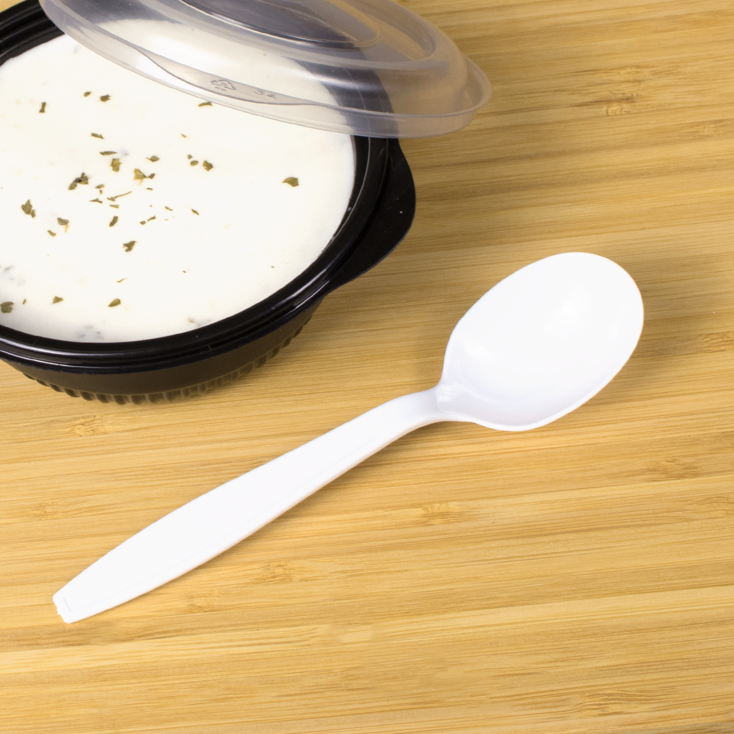 Wholesale PS Plastic Extra Heavy Weight Soup Spoons White - 1,000 ct