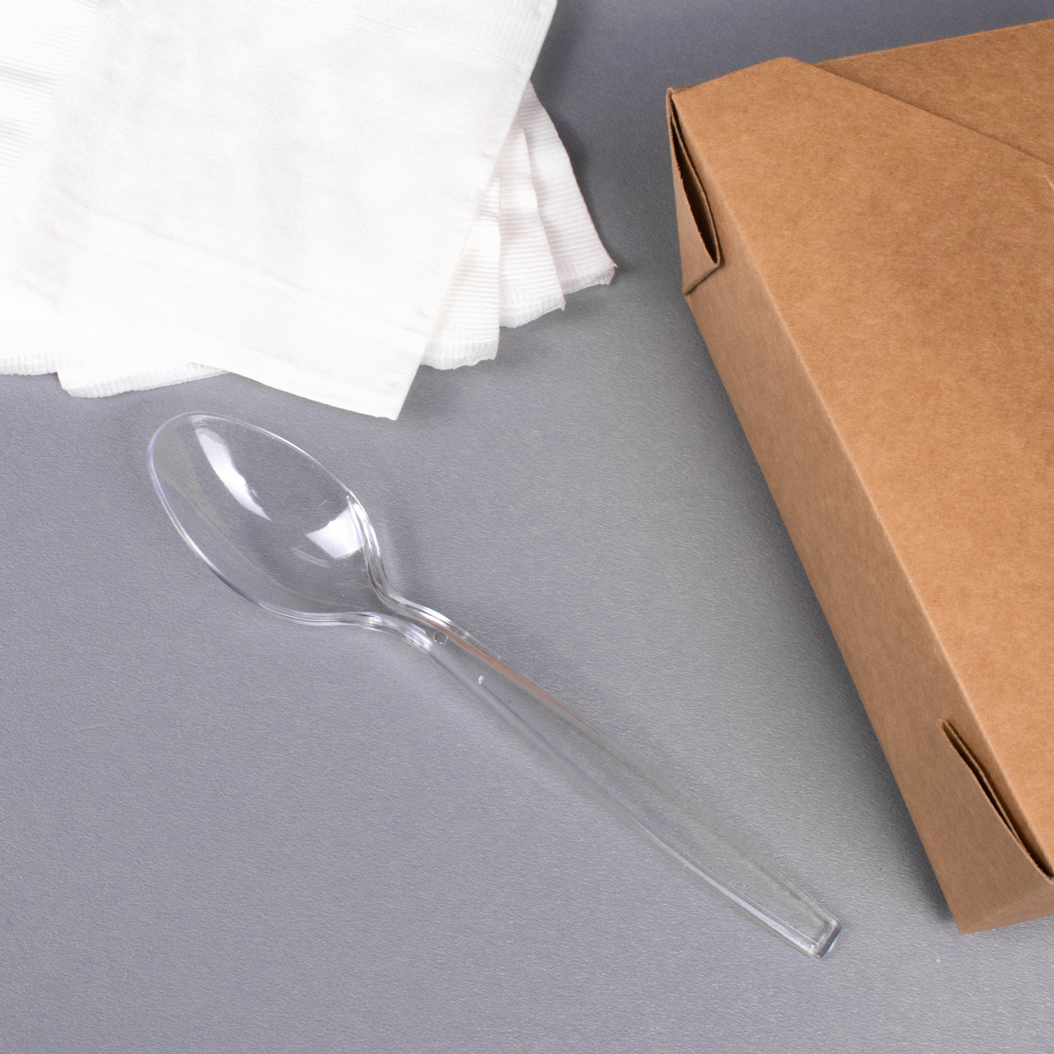 Wholesale PS Plastic Extra Heavy Weight Tea Spoons - Clear - 1,000 ct