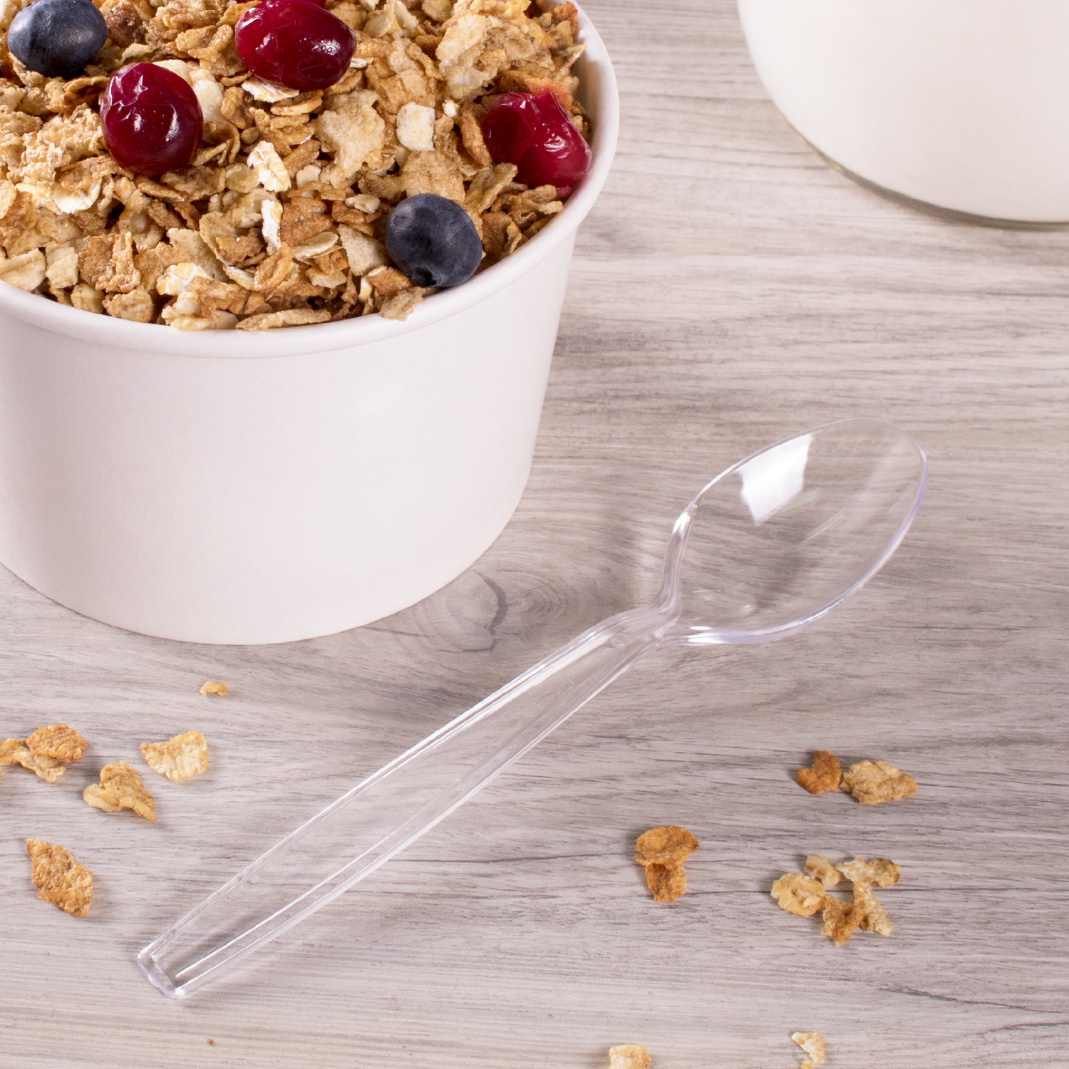 Wholesale PS Plastic Extra Heavy Weight Tea Spoons - Clear - 1,000 ct