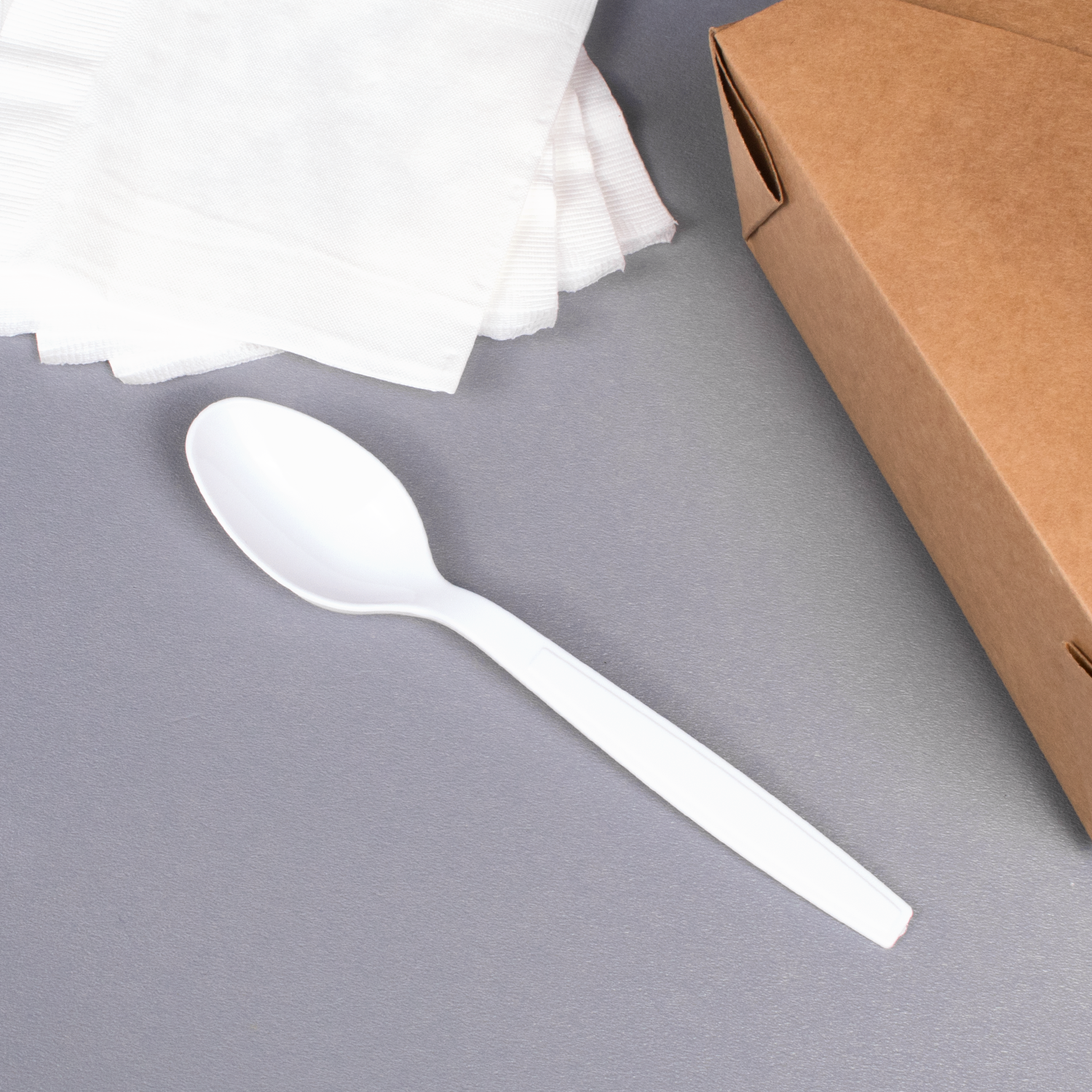 Wholesale PS Plastic Extra Heavy Weight Tea Spoons White - 1,000 ct