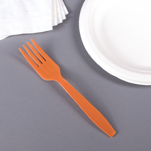 Wholesale PP Plastic Extra Heavy Weight Forks - Orange - 1,000 ct