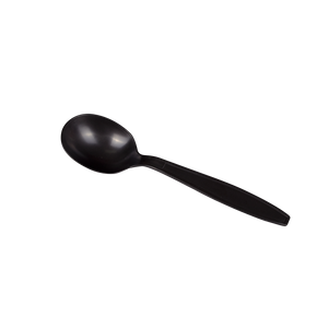 Wholesale PP Plastic Extra Heavy Weight Soup Spoons Black - 1,000 ct