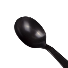Load image into Gallery viewer, Wholesale PP Plastic Extra Heavy Weight Soup Spoons Black - 1,000 ct
