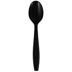 Wholesale PP Plastic Extra Heavy Weight Tea Spoons Black - 1,000 ct