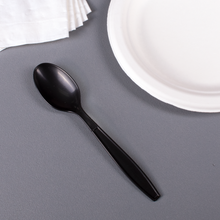 Load image into Gallery viewer, Wholesale PP Plastic Extra Heavy Weight Tea Spoons Black - 1,000 ct
