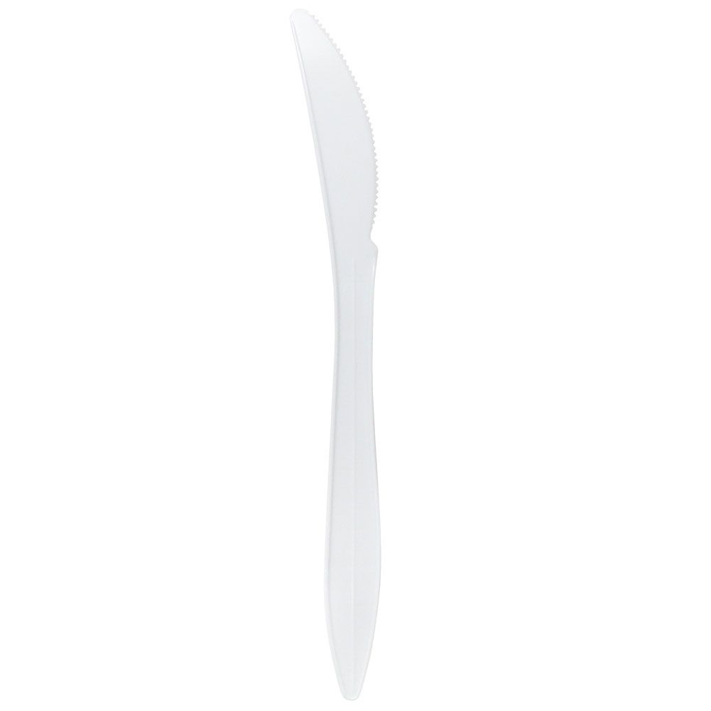 Wholesale PS Plastic Medium Weight Knives Bulk Box White - 1,000 ct