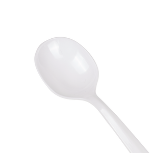 Wholesale PS Plastic Medium Weight Soup Spoons Bulk Box White - 1,000 ct