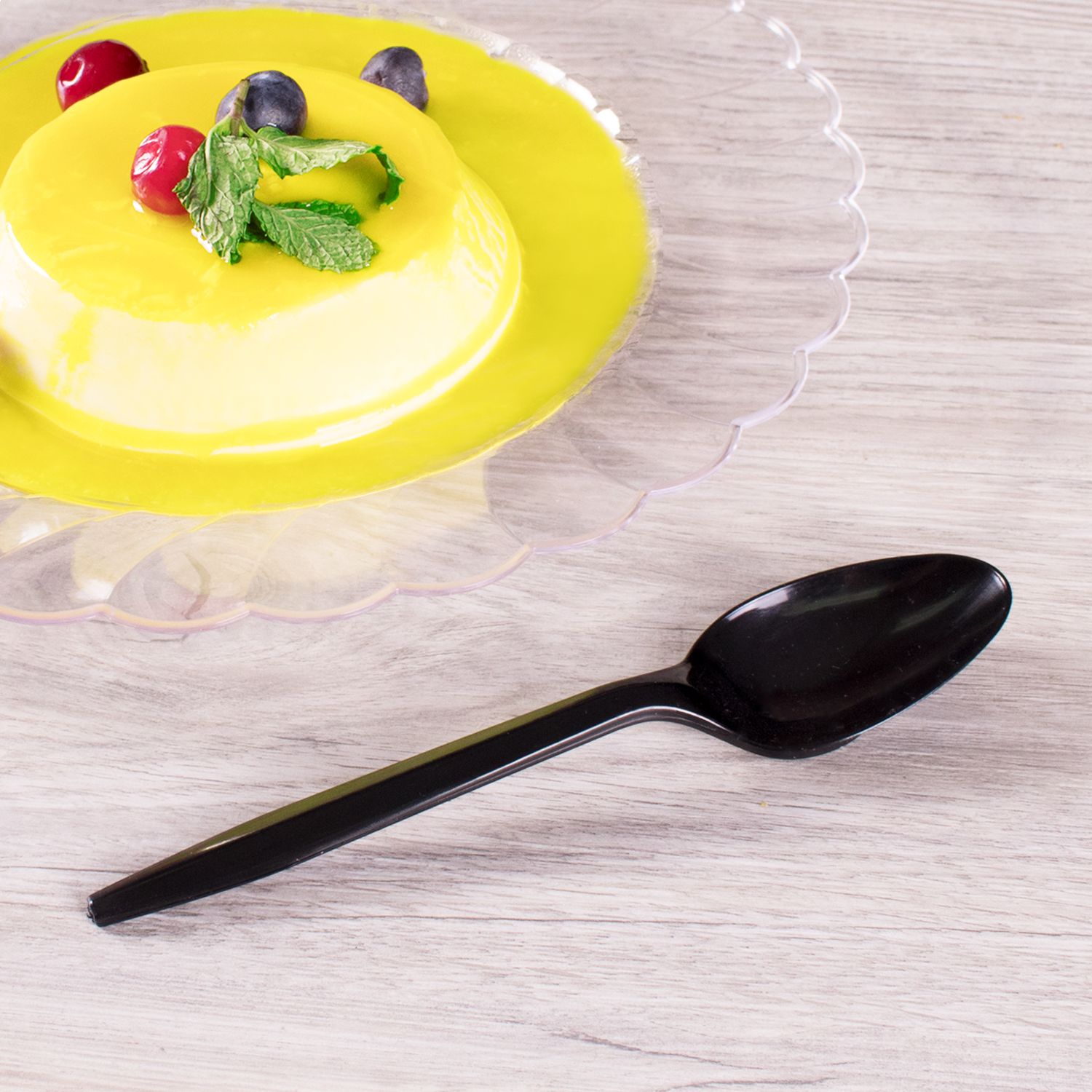 Wholesale PS Plastic Medium Weight Tea Spoons Bulk Box Black - 1,000 ct