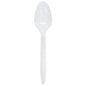 Wholesale PS Plastic Medium Weight Tea Spoons Bulk Box White - 1,000 ct