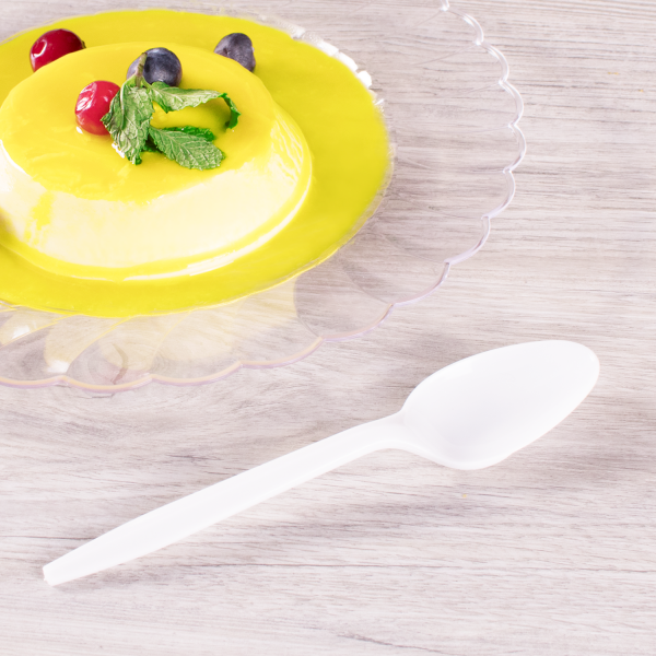 Wholesale PS Plastic Medium Weight Tea Spoons Bulk Box White - 1,000 ct
